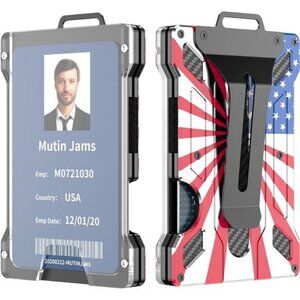 Slim Card Holder Wallet for Men, Money Clip, RFID Blocking Credit Card Holder